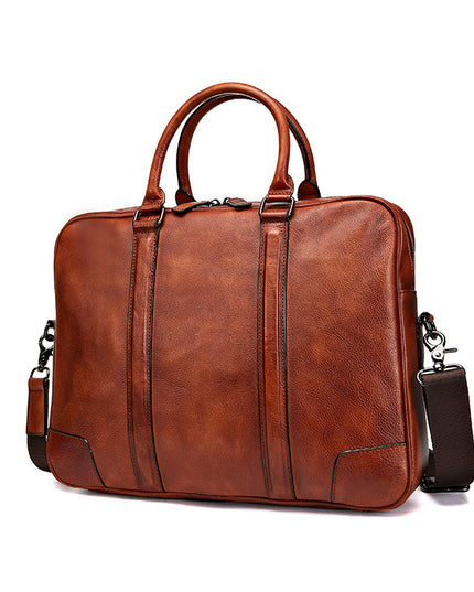 Skeleton-Skin Genuine Leather High-Grade Briefcase | Ultra-Light & Durable