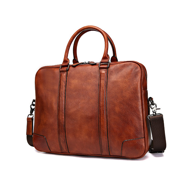 Skeleton-Skin Genuine Leather High-Grade Briefcase | Ultra-Light & Durable