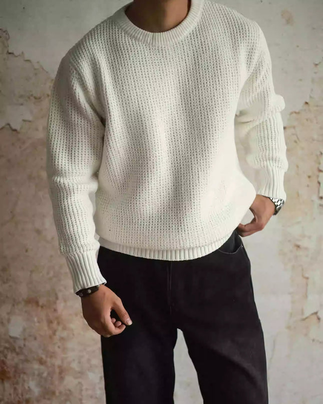 Pullover Crew Neck Sweater Men's Loose