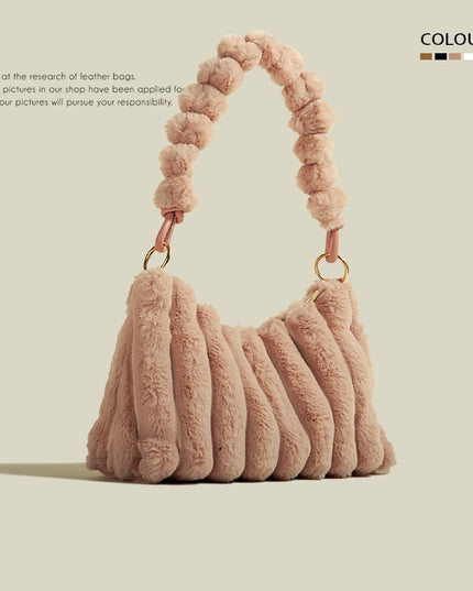High-grade Plush Underarm Bag Women's Large Capacity Shoulder