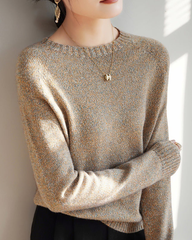 Seven-pin Thickened Skin-friendly Velvet Flower Yarn Sweater Classic Round Neck