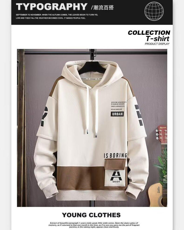 Spring And Autumn Hooded Sweater Fleece-lined Boys And Teenagers Sports Clothing