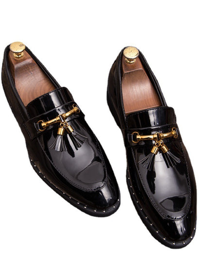 Men's British Pointed Leather Shoes Korean Style