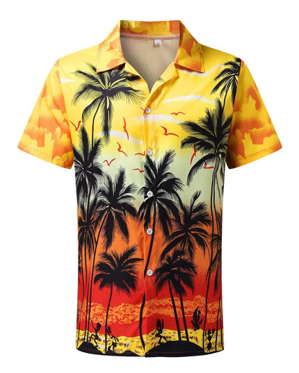 Hawaiian Men's Summer 3D Printed Short-sleeved Shirt