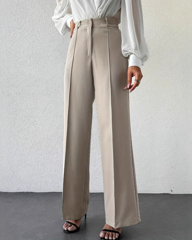 Temperament High Waist Slimming And Straight Casual Trousers