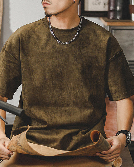 Retro Washed T-shirt Heavy Short-sleeved Shirt Men