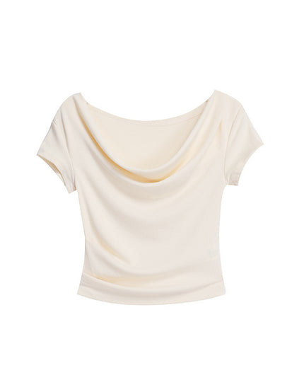 Off-shoulder Slim T-shirt Women Short Sleeve