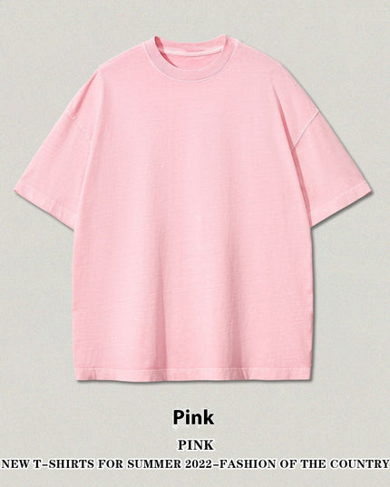Washed Heavy Cotton Short Sleeve Retro