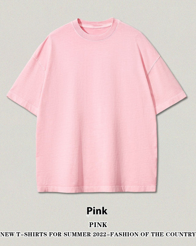Washed Heavy Cotton Short Sleeve Retro