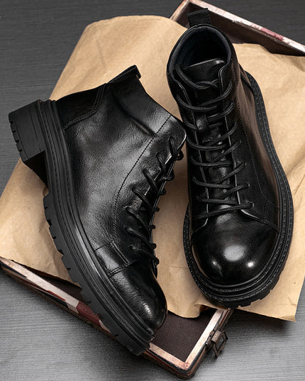 Genuine Leather Workwear Boots Men's Autumn And Winter Thick Bottom