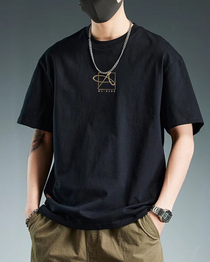 Men's Heavy Short-sleeved Loose Cotton Half Sleeves Top