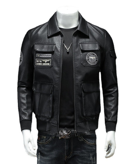 Autumn And Winter New Men's Coat Casual Leather Clothing Slim Fit
