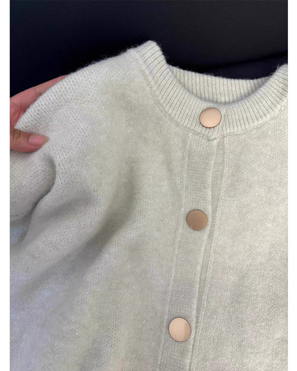 Button Knitted Cardigan Women's Sweater Korean Style Loose Soft Glutinous