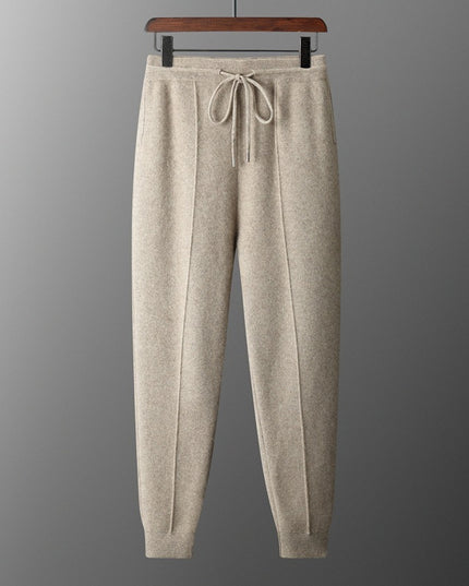 Wool Cardigan Men's Stand Collar Zipper Knitted Sweater Coat Warm And Loose Cashmere Pants Men