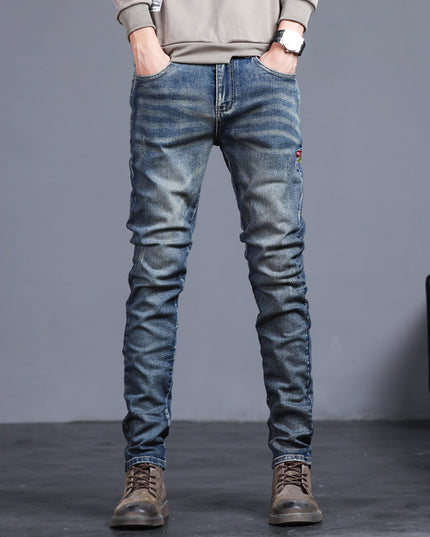 Youth Retro Embroidered Denim Pants
