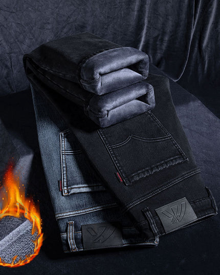 Men's Loose Fleece-lined Straight-leg Trousers