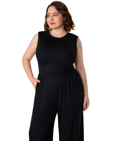 Women's Fashion Casual Pure Color All-matching Jumpsuit