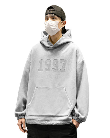 Autumn Polar Fleece Pure Color Comfort Hooded Sweater