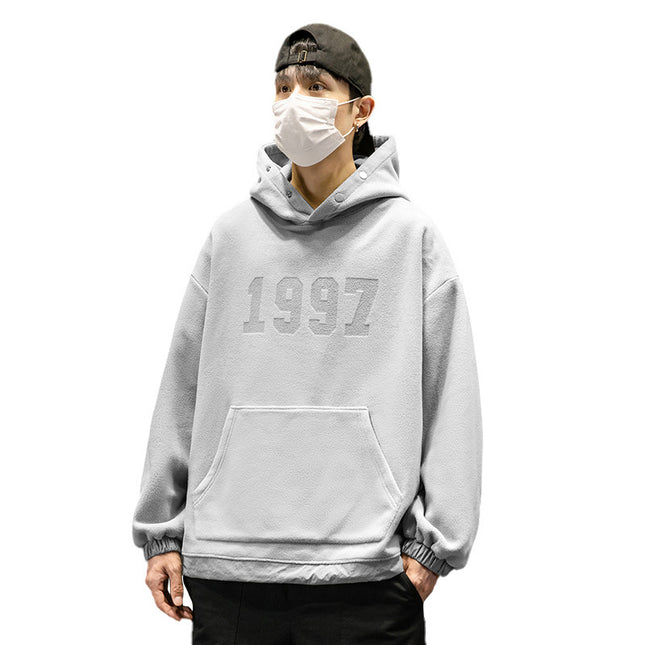 Autumn Polar Fleece Pure Color Comfort Hooded Sweater