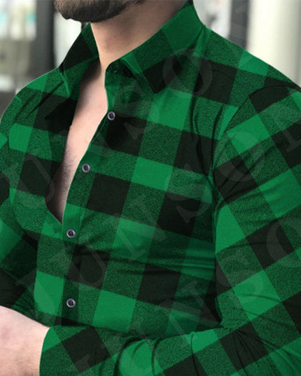 European And American Men's Long-sleeved Shirt Printing