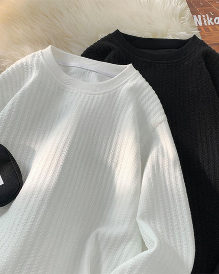 Autumn And Winter White Texture Sense Long Sleeve T-shirt Loose