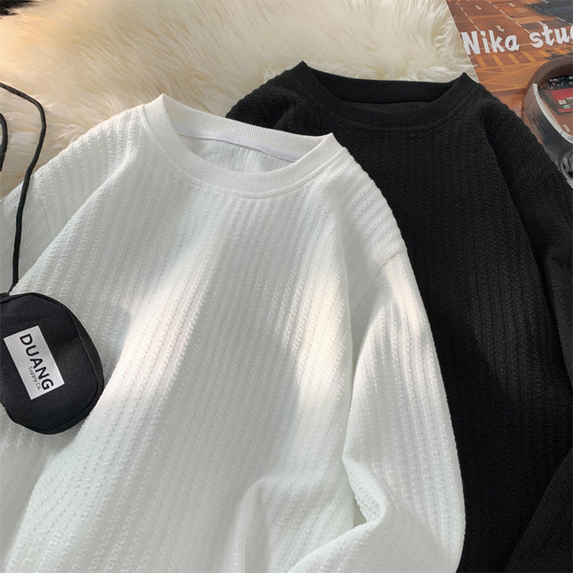 Autumn And Winter White Texture Sense Long Sleeve T-shirt Loose
