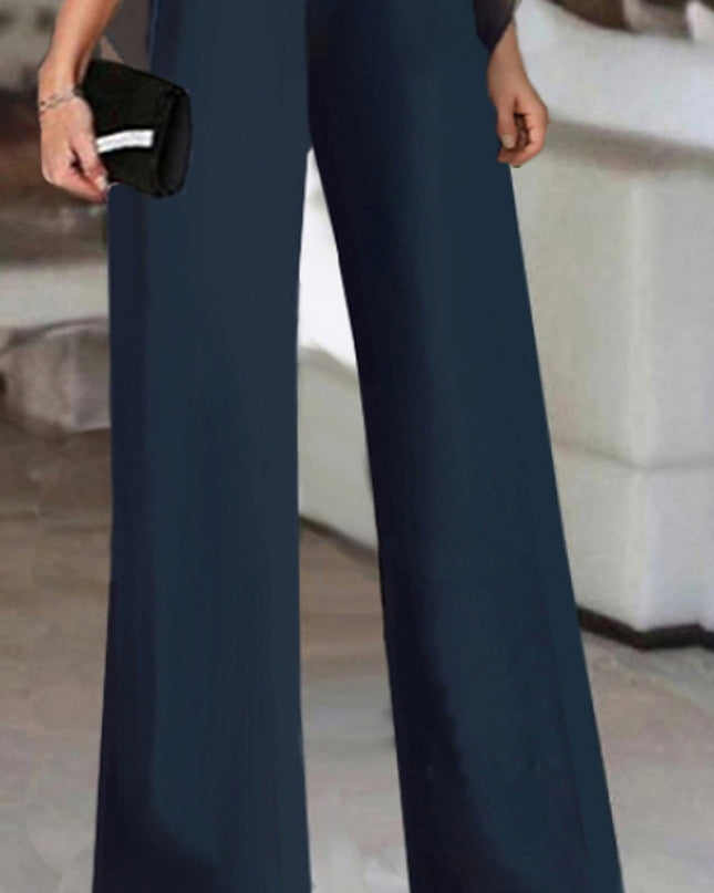 Women's Solid Color Short-sleeved Fashion Jumpsuit