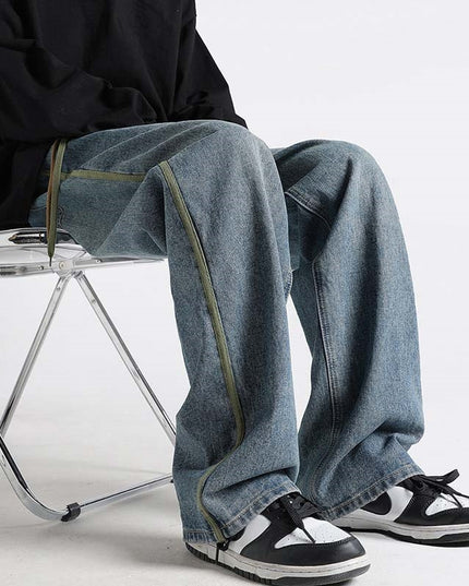 Men's Spring Retro Washed Loose Straight Casual Pants