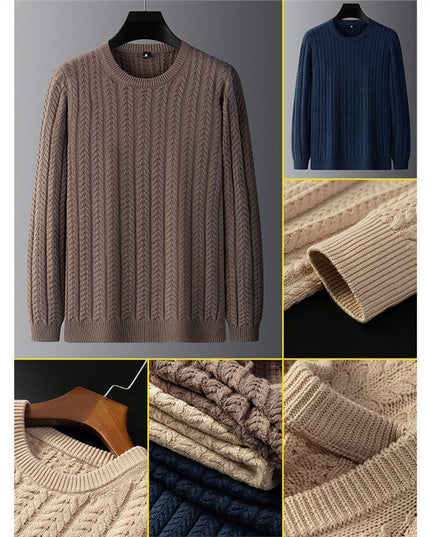 Sweater Men's Thick Cotton Solid Color With Fur