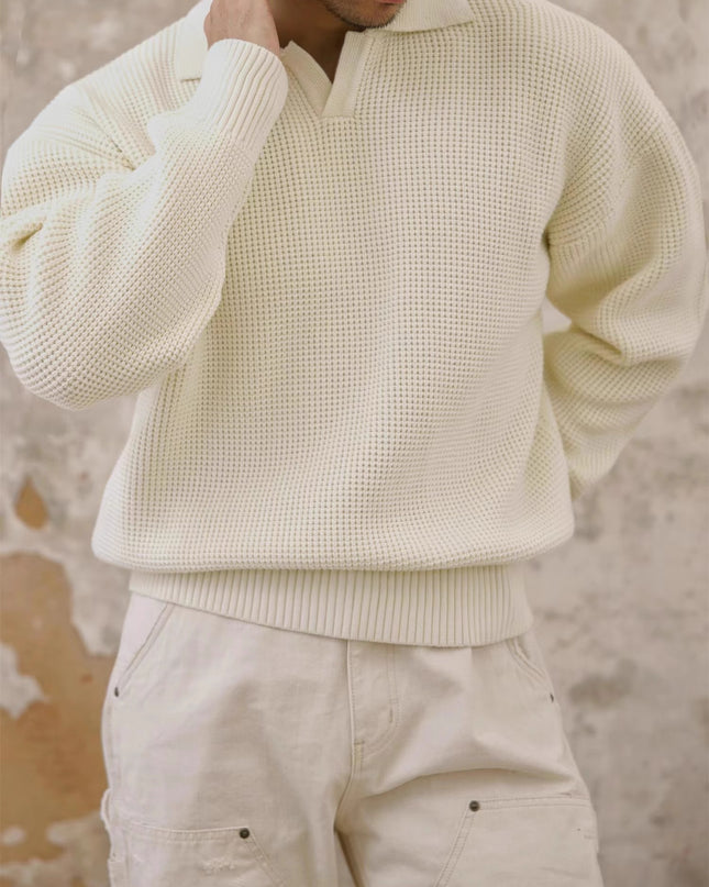 Thickened Sweater Men's All Cotton Loose Casual Sweater American Retro