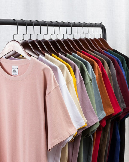 Work Clothes Embroidery Loose Round Neck Cotton Men's Short-sleeved T-shirt