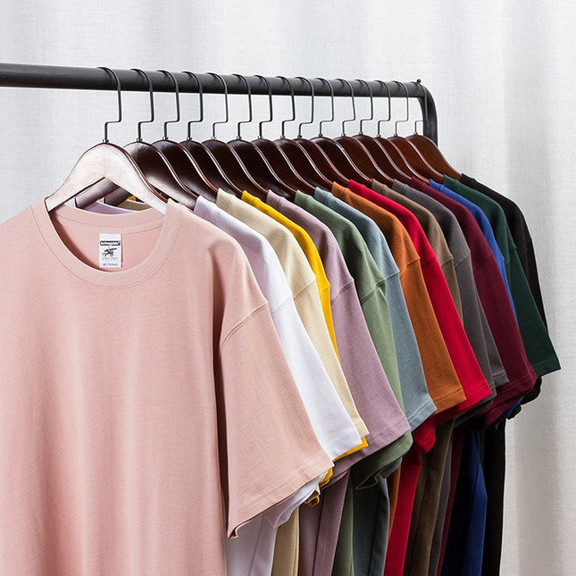 Work Clothes Embroidery Loose Round Neck Cotton Men's Short-sleeved T-shirt