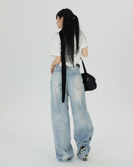 Women's Fashionable Loose All-match Mop Jeans