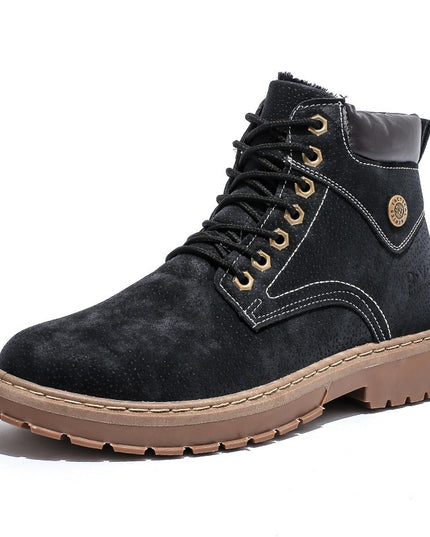 Men's Plus Cotton Martin Boots Pigskin Fleece To Keep Warm Outdoors