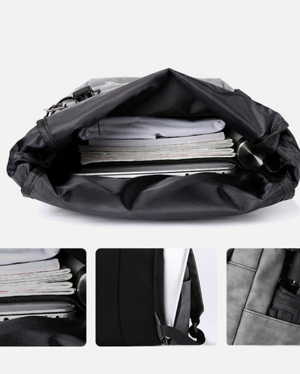 Leather leisure travel backpack