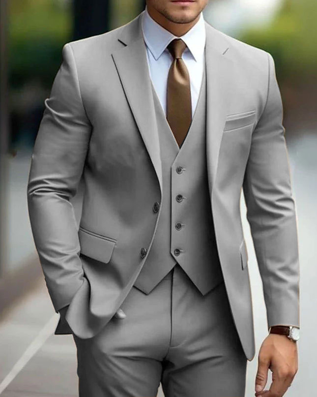 Business Casual Men's Three-piece Suit For Bridegroom Men's Wedding