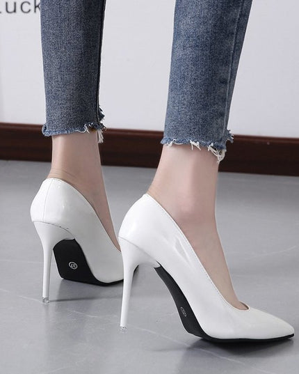 Pointed Stiletto Low-cut Heel Shoes Plus Size Women