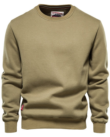 Men's Solid Color Pullover Sports Round Neck Bottoming Shirt Sweater