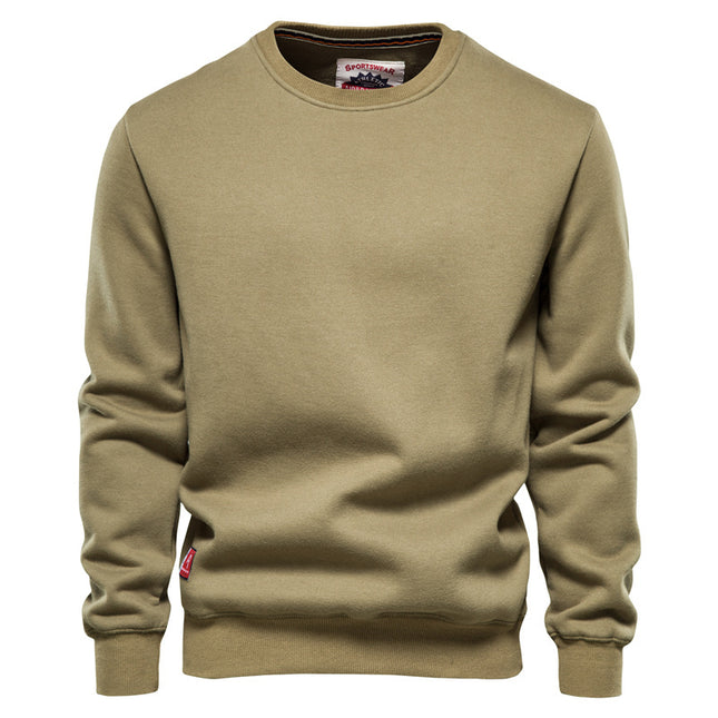 Men's Solid Color Pullover Sports Round Neck Bottoming Shirt Sweater
