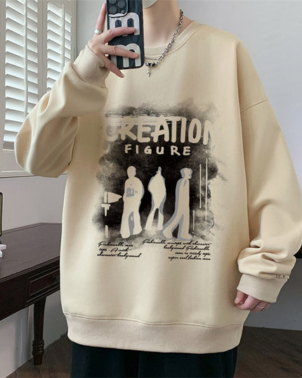Autumn And Winter Brushed Hoody Pu Handsome Long Sleeve