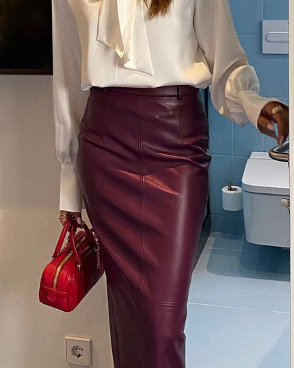 Temperament High Waist Split Skirt