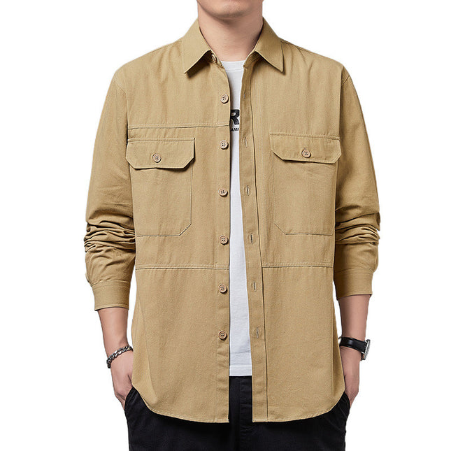 Workwear Shirt Men's Long-sleeved Casual Jacket