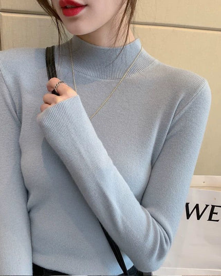 Inner Knitted Bottoming Shirt Slim Fit Slimming Long Sleeves Versatile Western Style Top