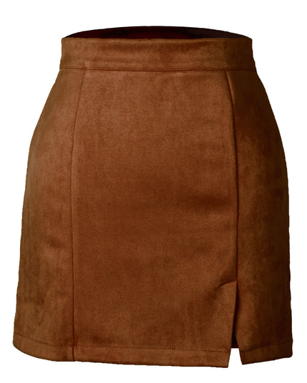 Autumn And Winter Suede A- Line Korean Style High Waist Fashion Sexy Skirt