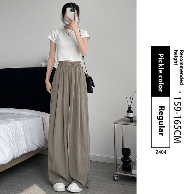 Loose Drape Casual Straight-leg Thin Ice Silk Wide-leg Pants