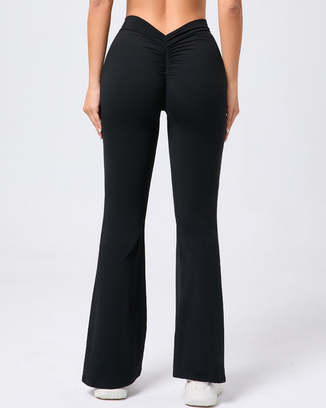 Ladies' Hip Lifting Yoga V Waist Bell-bottom Pants