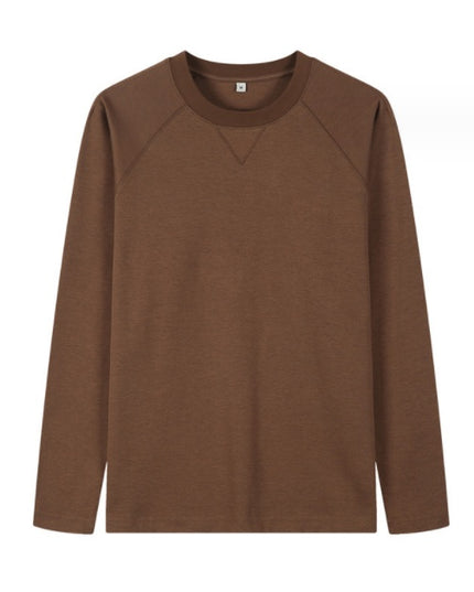 Double Sided Twill Cotton Solid Color Men's Raglan Sleeves
