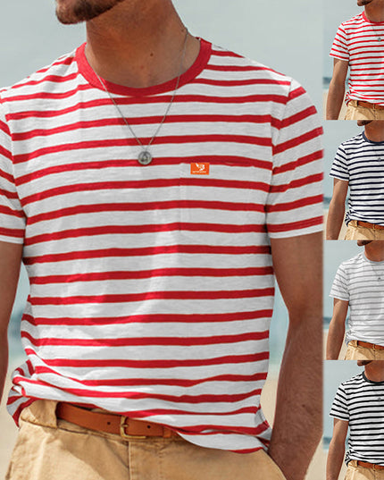 Striped Men's Short Sleeved T-shirt For Summer Casual Wear