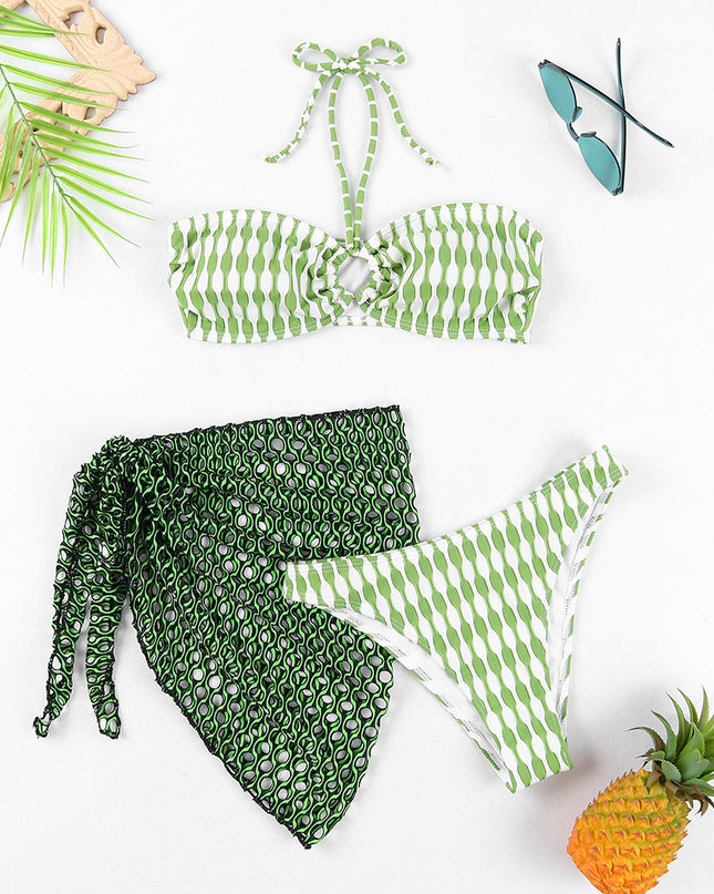 Women's Two-piece Swimsuit Bikini Tube Top Three-piece Suit