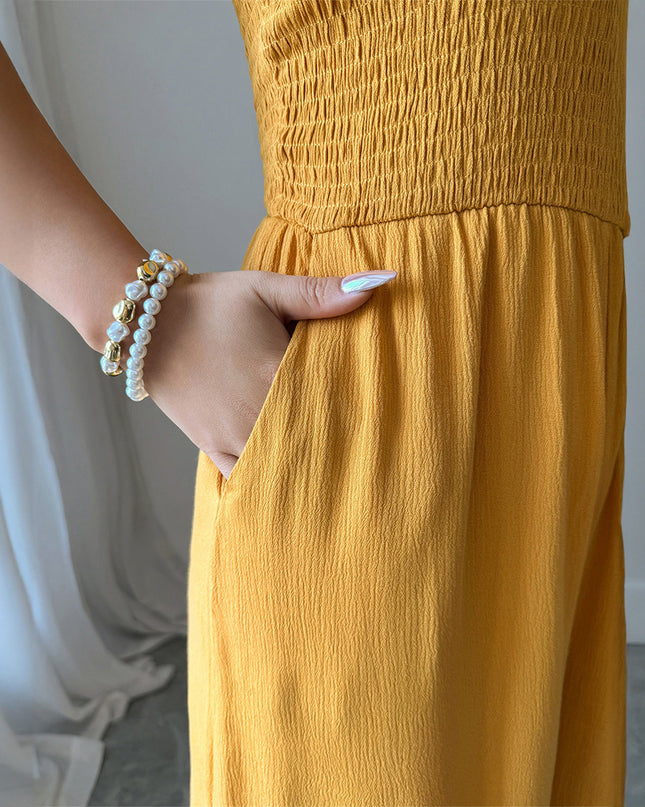 Women's High-grade Simple Camisole High-waist Wide-leg Jumpsuit